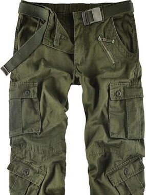 Men's Tactical Camo Cargo Pants - 8 Pocket Ripstop Trousers